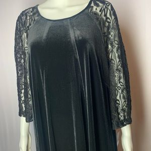 Gabby Skye velvet dress, 3/4 lace sleeves 22w